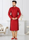 Dark Red Colour Rangbaaz Vol 20 Designer function wear Stylish Banarasi Silk Readymade Mens Kurta Payjama Collection 2002